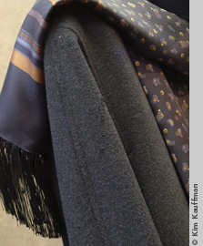 photo of coat and scarf by product photographer kim kauffman