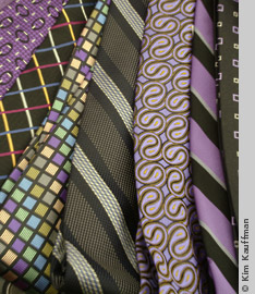 image of colorful ties by still life photographer kim kauffman for retail store promotion