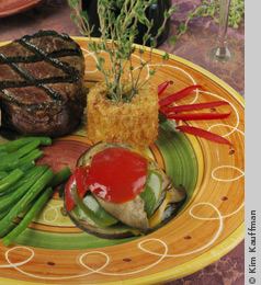 location food photograph of Steak Entre by food photographer kim kauffman for a restaurant promotion