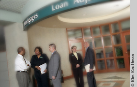 location photograph of loan officers by people photographer kim kauffman